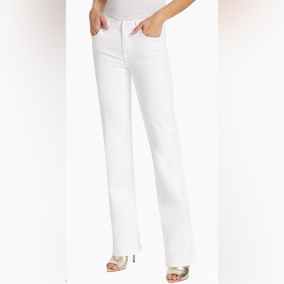 7 For All Mankind Kimmie Mid-Rise Stretch Boot-Cut Jeans In White Size 26 NTW - Picture 4 of 17